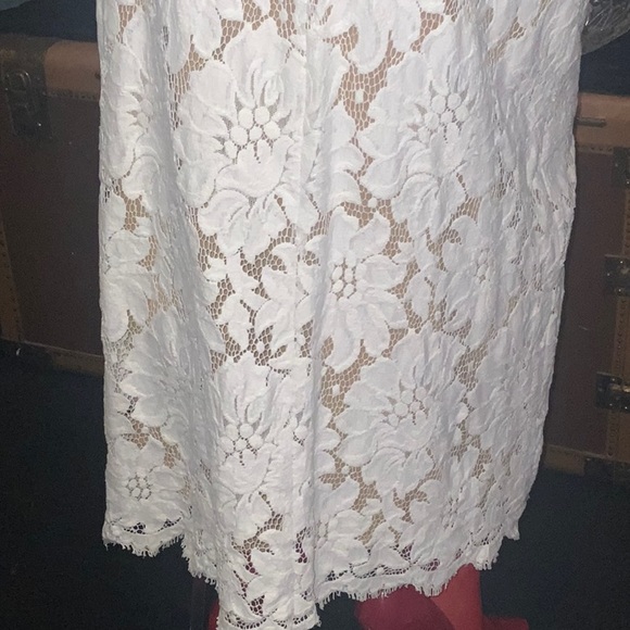 VINTAGE 60’S FLORAL LACE MAXI DRESS W/NUDE SLIP 6 - Picture 11 of 14